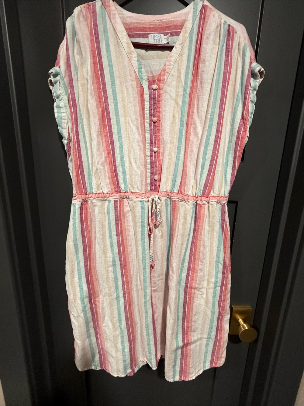 Time and Tru Pastel Multi-Stripe Top